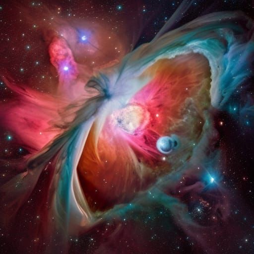Orion Nebula M42: Photorealistic Panoramic View