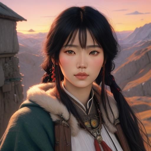Sami Girl Portrait in Detailed Fantasy Style