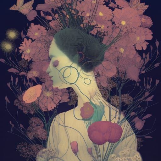 Surreal Floral Still Life in Digital Art Style