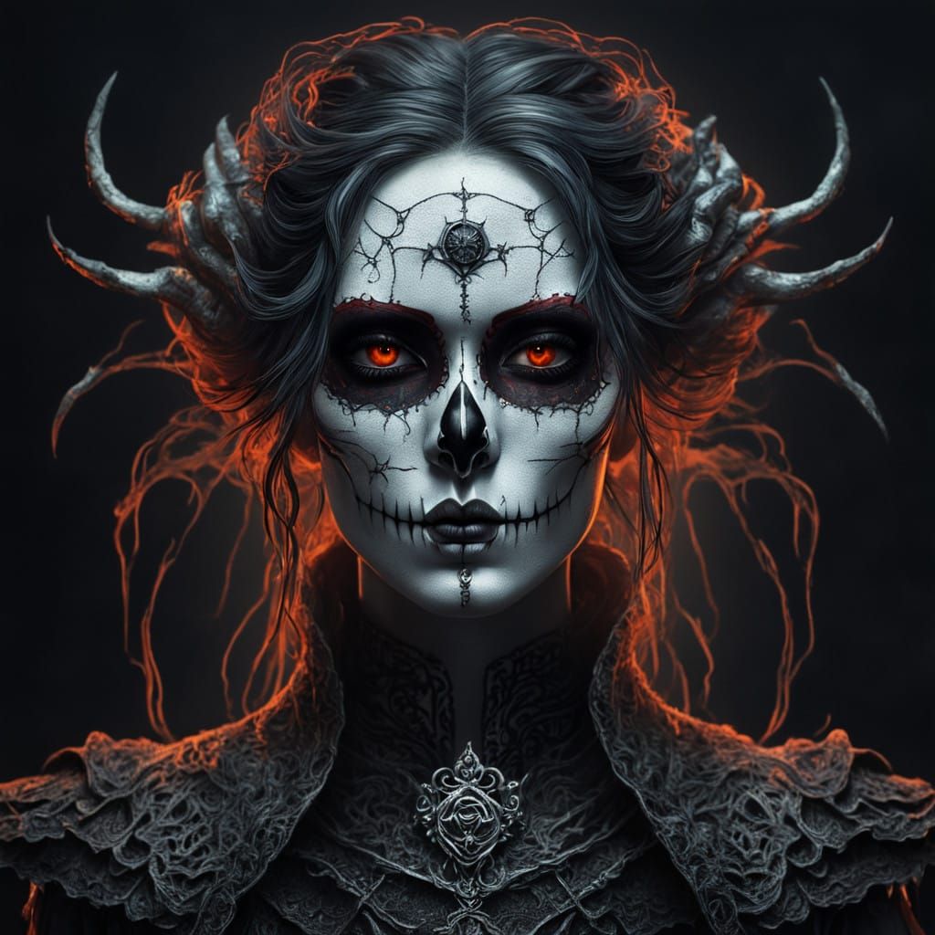 Dark Gothic Goddess in Mystical Noir