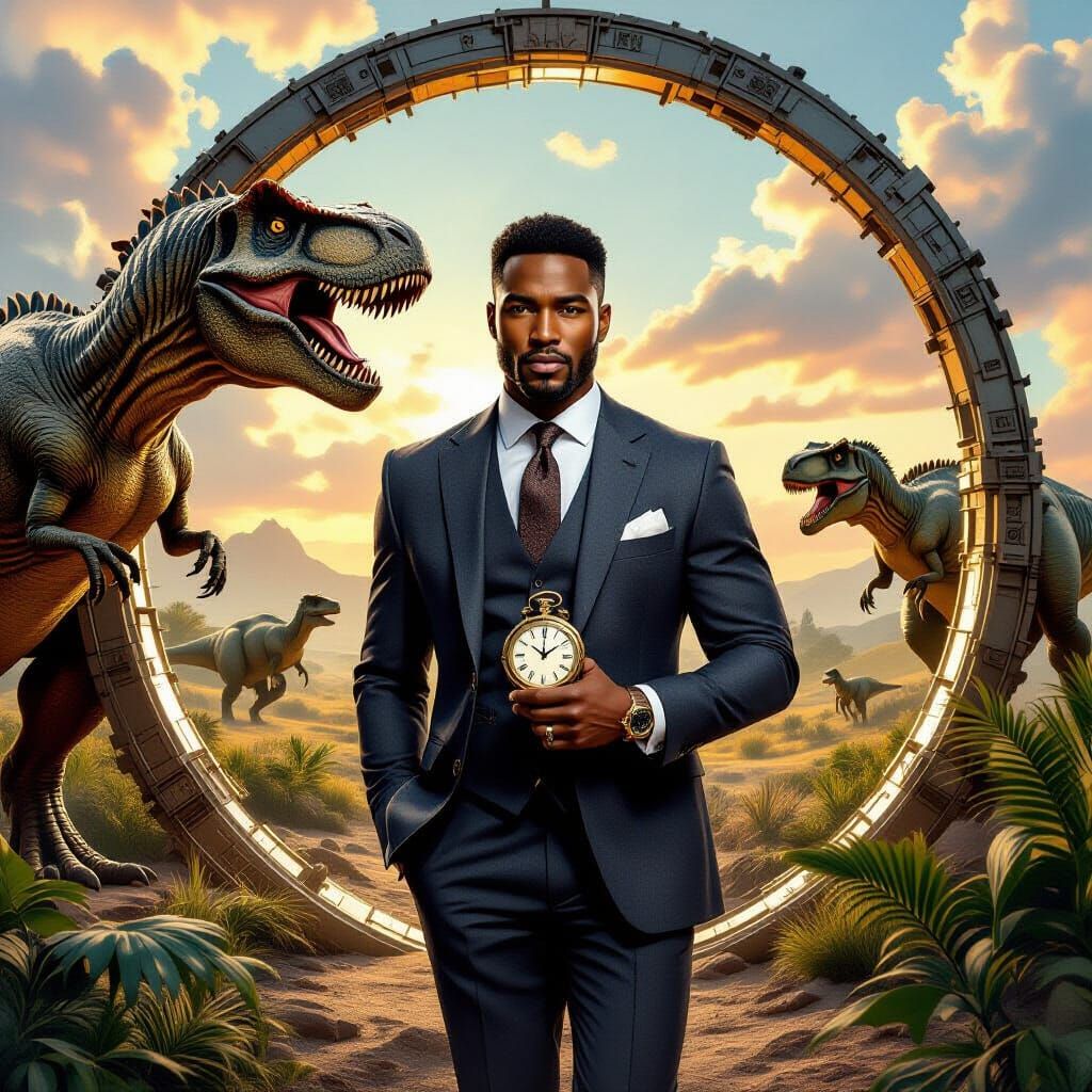 Time Traveler Enters Prehistoric World in Hyperrealistic Sty...