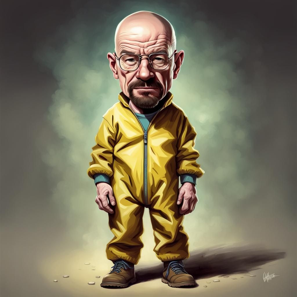Walter White as Toddler: Surreal Caricature