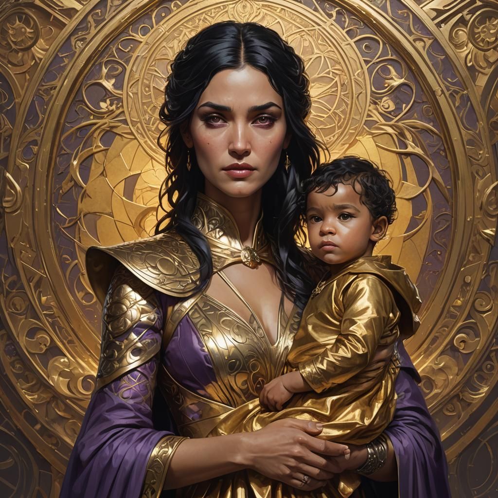 Martell Woman with Baby: Hyperdetailed Portrait