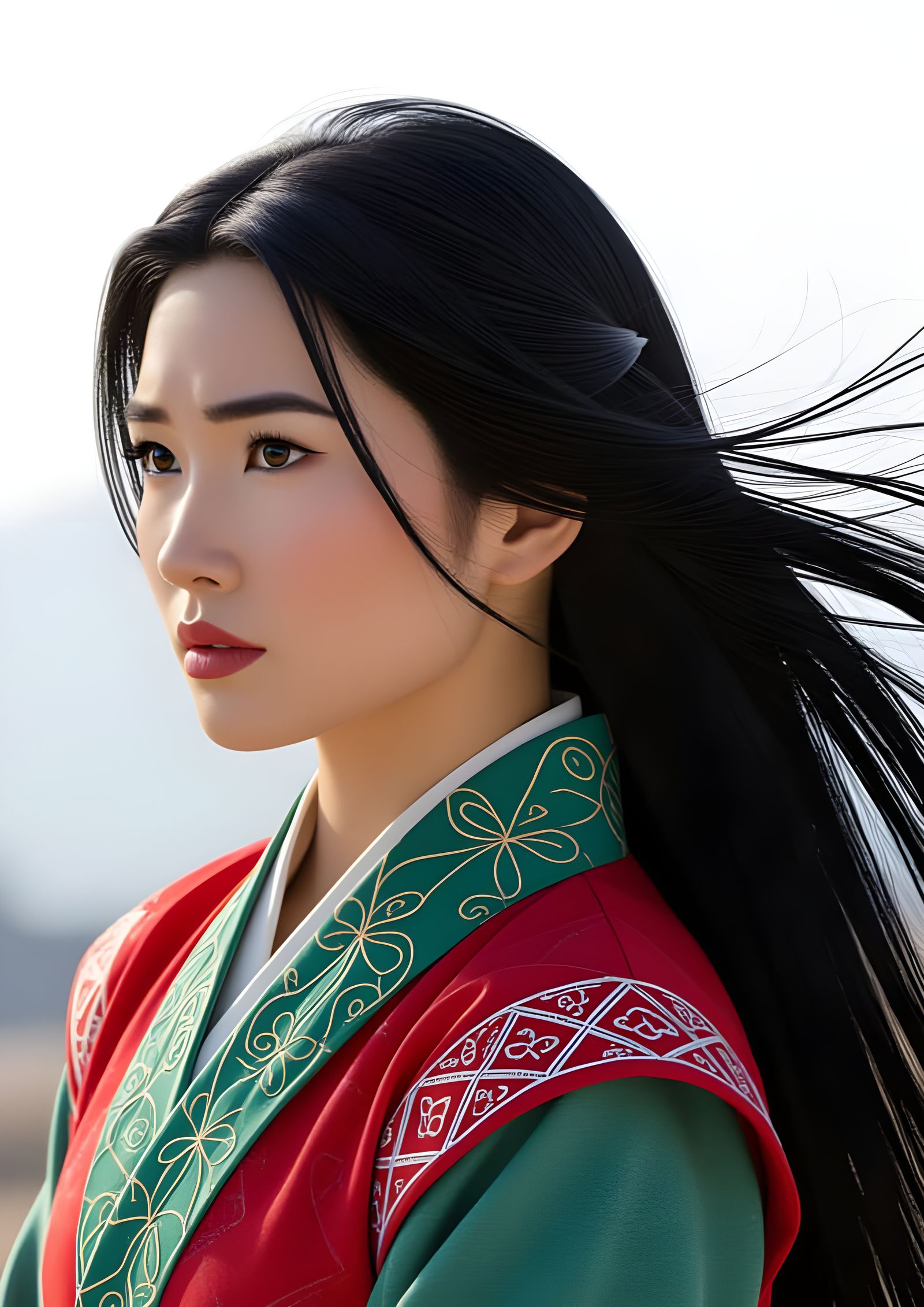 Realistic Mulan Portrait: Disney-Pixar Style