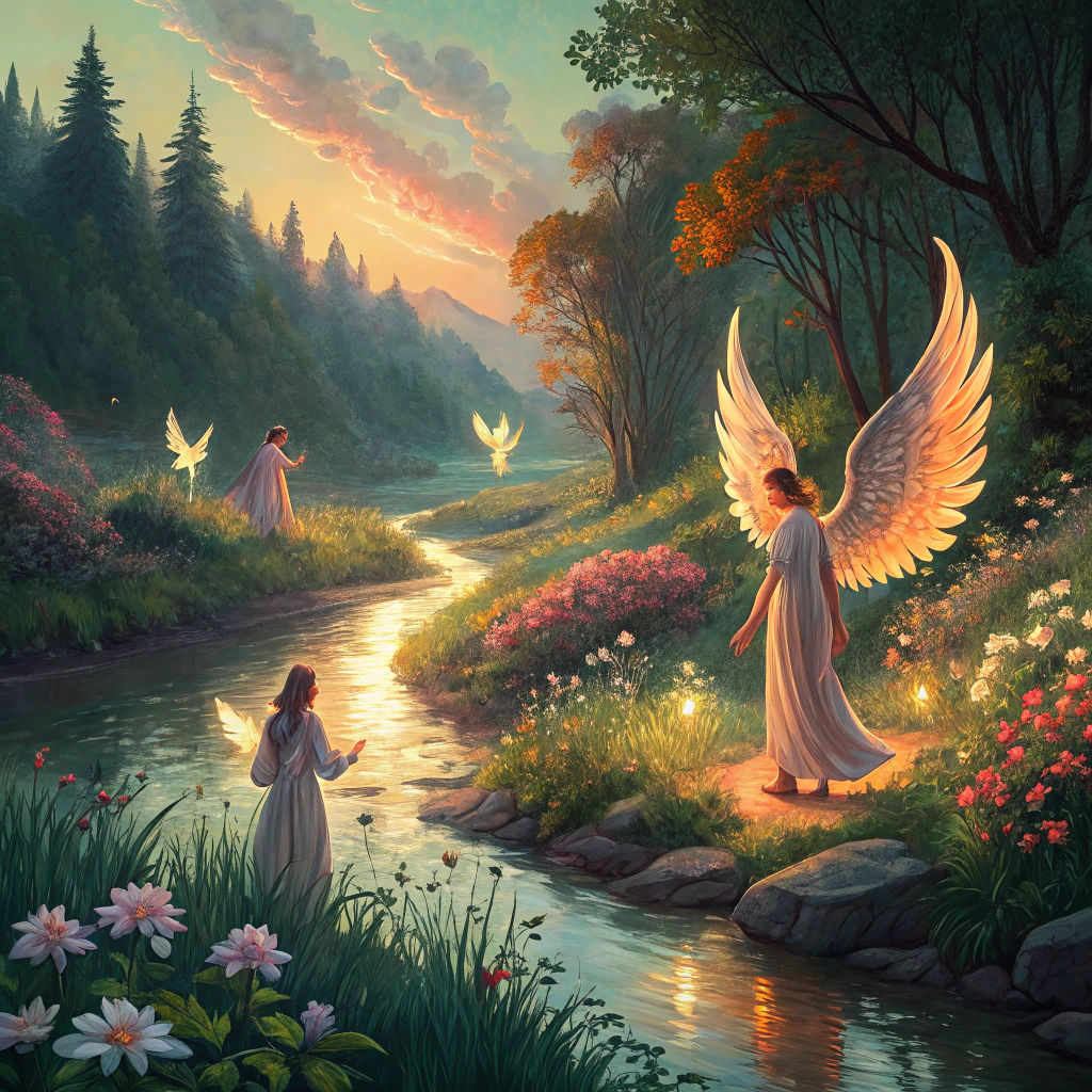 Angels, Demons, and Divinities in River Landscape