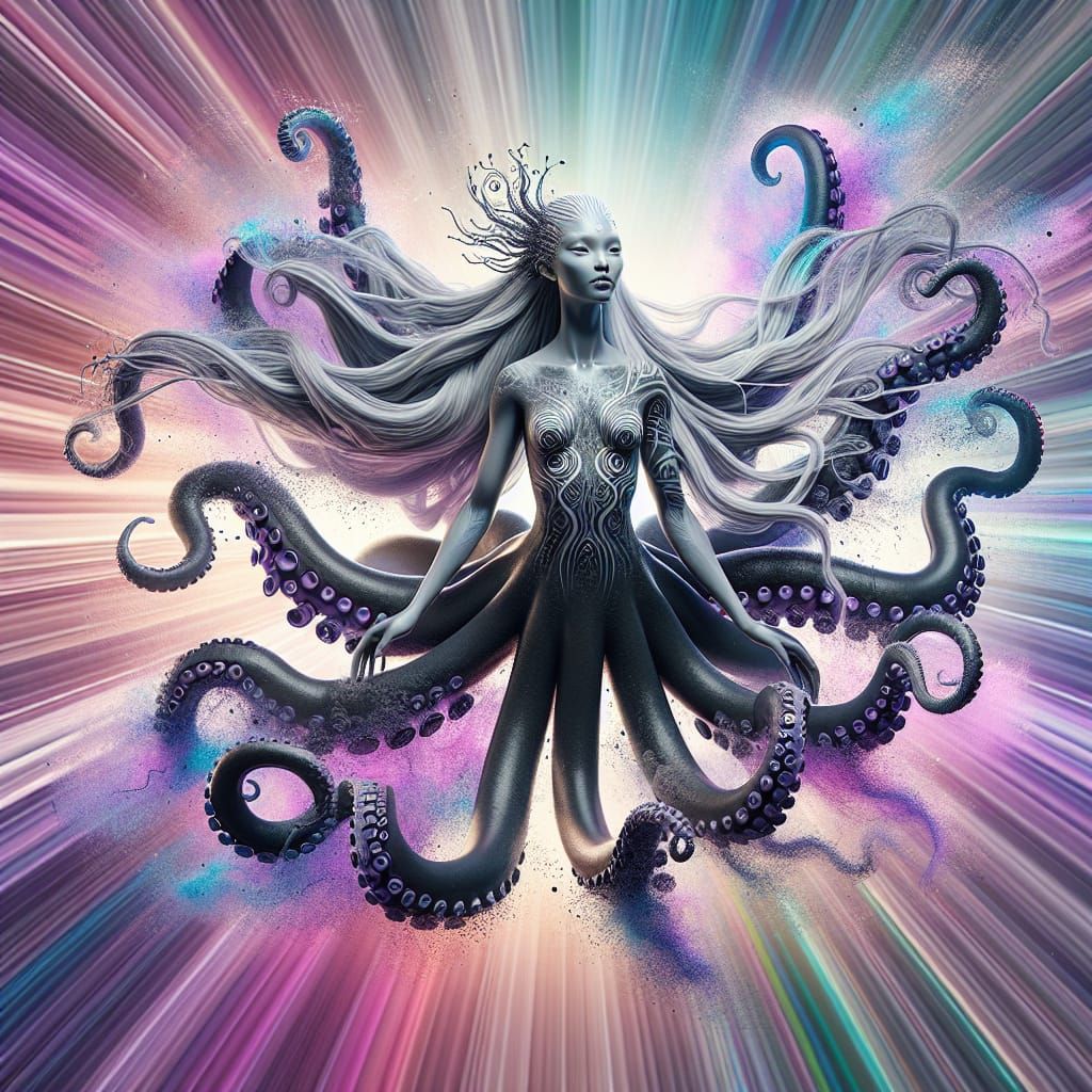 Enchanting Octopus Sea Goddess in 3D Digital Art