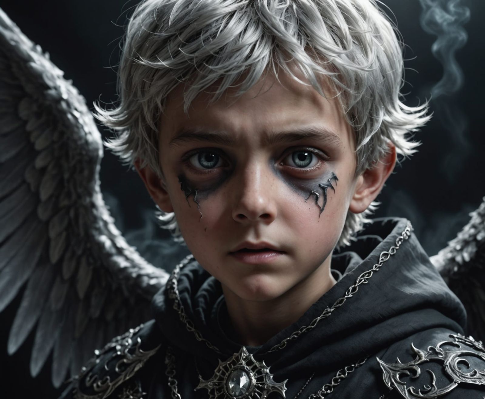 Ethereal Ghost Boy with Diamond Eyes in Dela Cabra Style