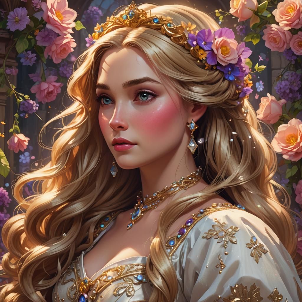 Rapunzel Wedding Portrait in Pin-up Style
