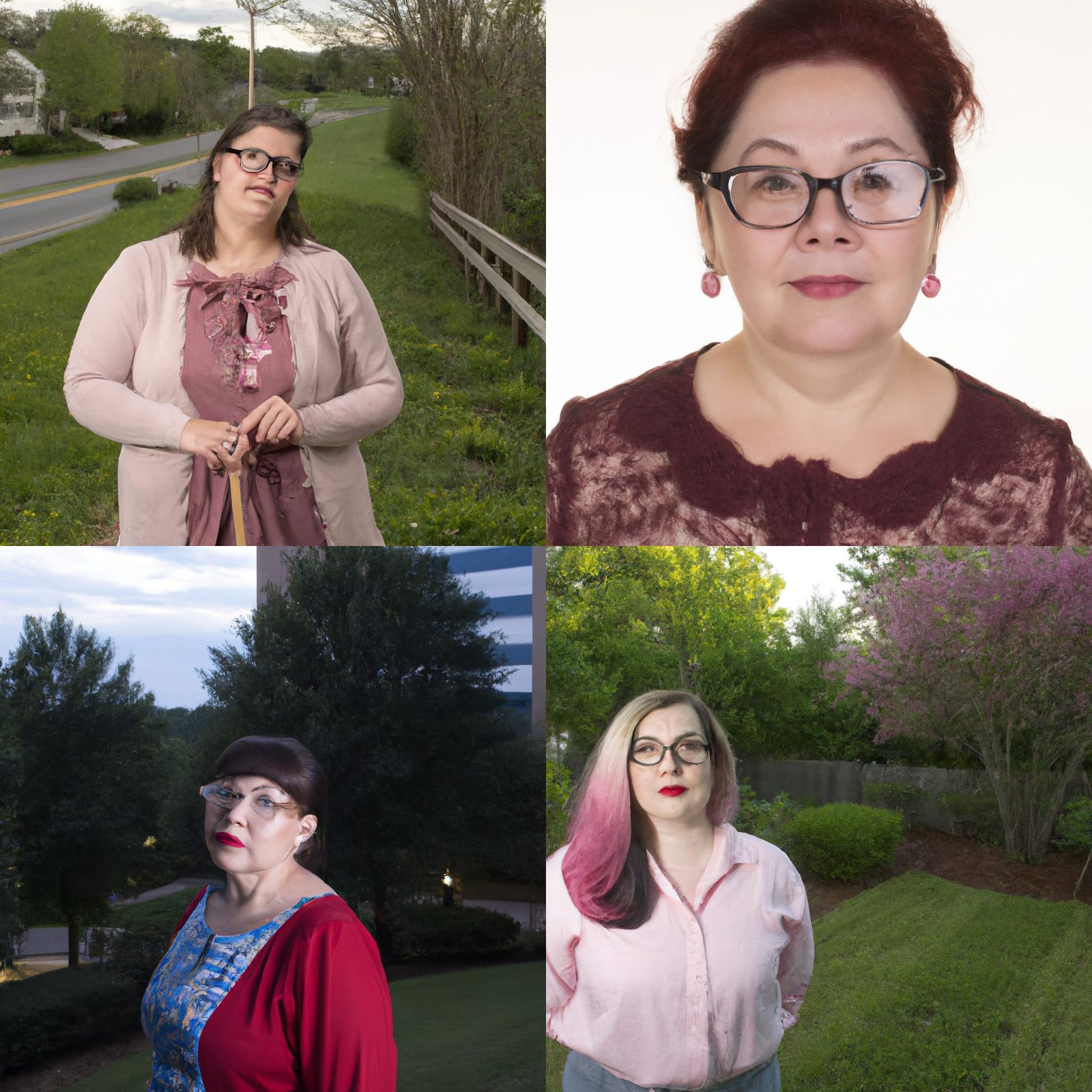 Realistic Portrait of an Older Woman with Glasses