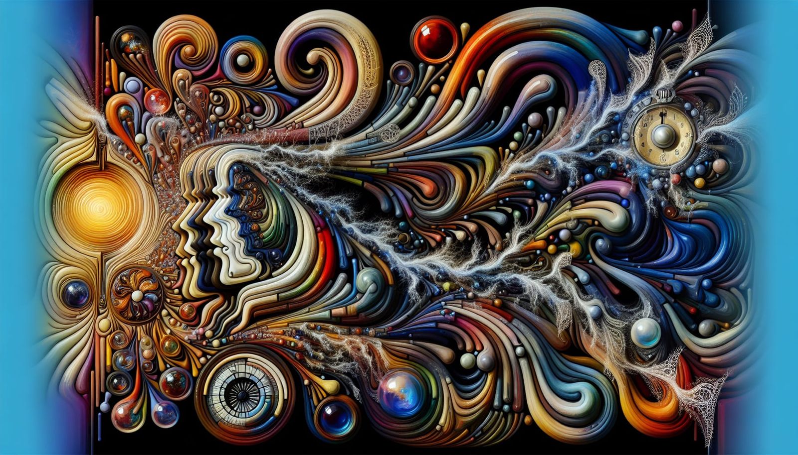 optical disillusion colournoir over-stimulated inspired montage of weird doorways split personality whirlingtons 3D infi...