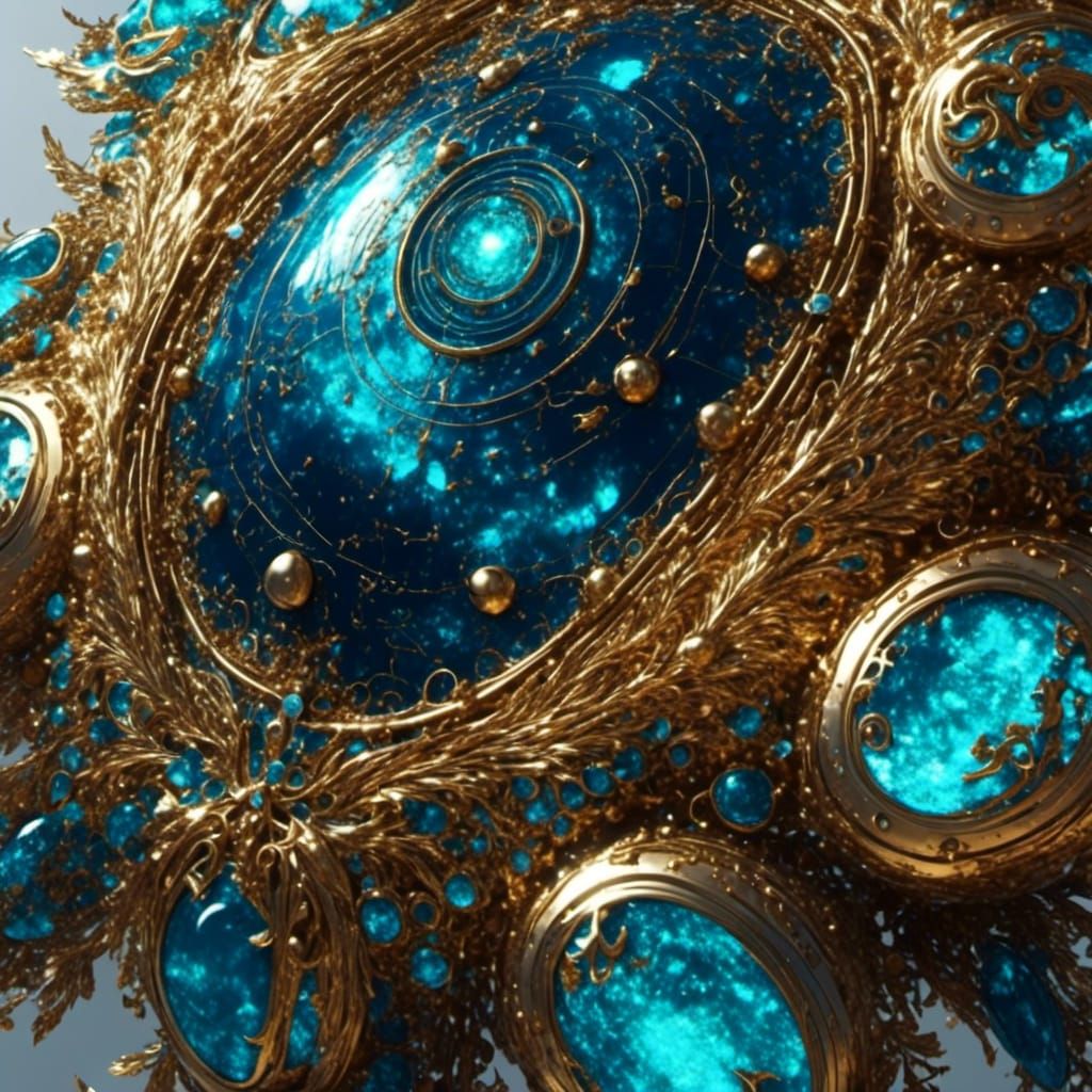 Space Chafer Wing with Gold and Indigo Details