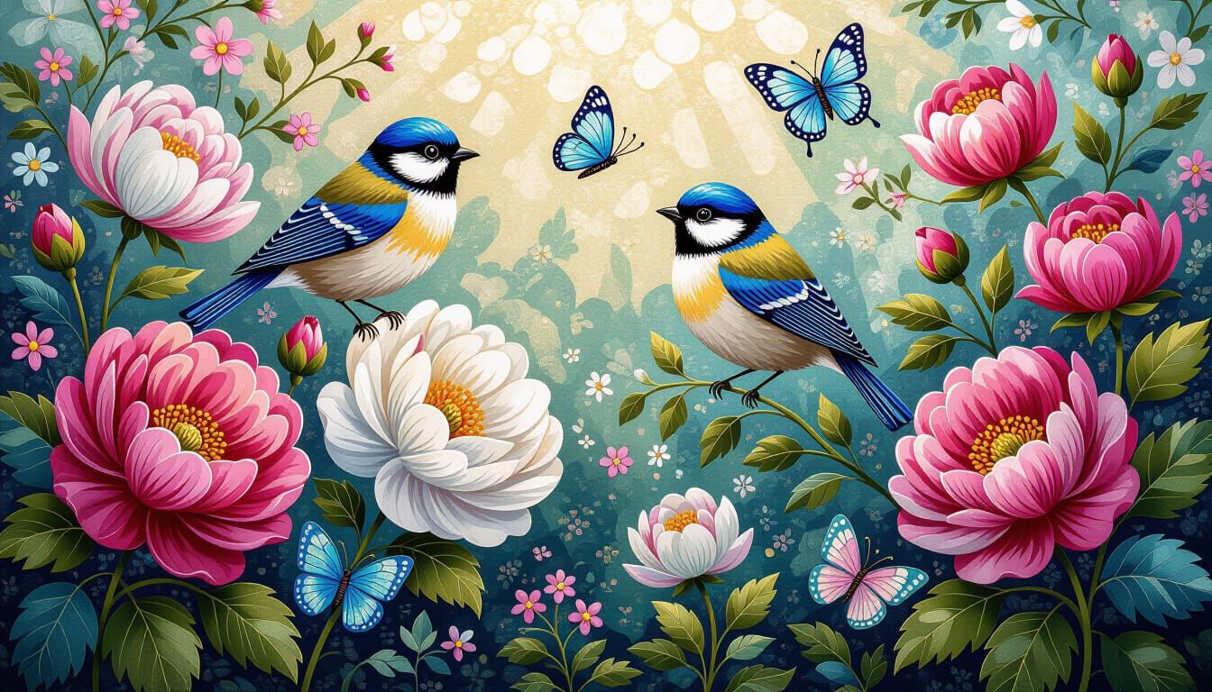 Embroidery Art: Birds, Flowers, and Butterflies