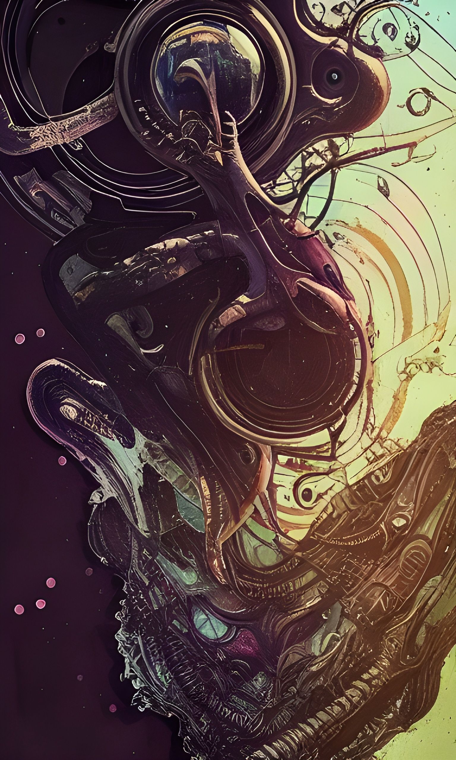 Liquid Alien Cross-Section in Detailed Mixed Media