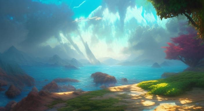 Anime Islands Archipelago: Soft Focus, Cel Shaded Art