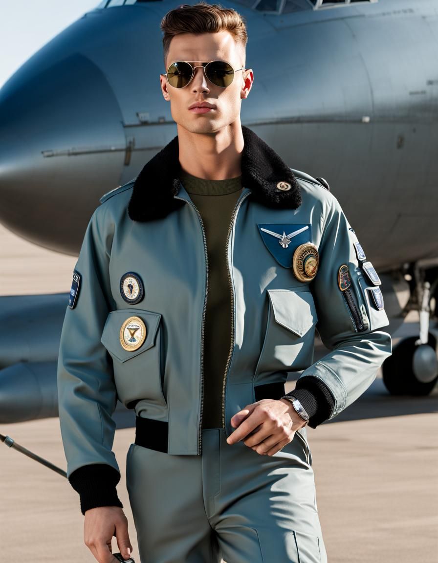 Queer Aviator Model in RAF Blue