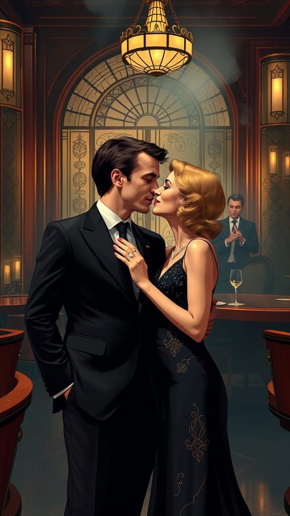 Macrons in Art Deco Speakeasy, Art Nouveau Style