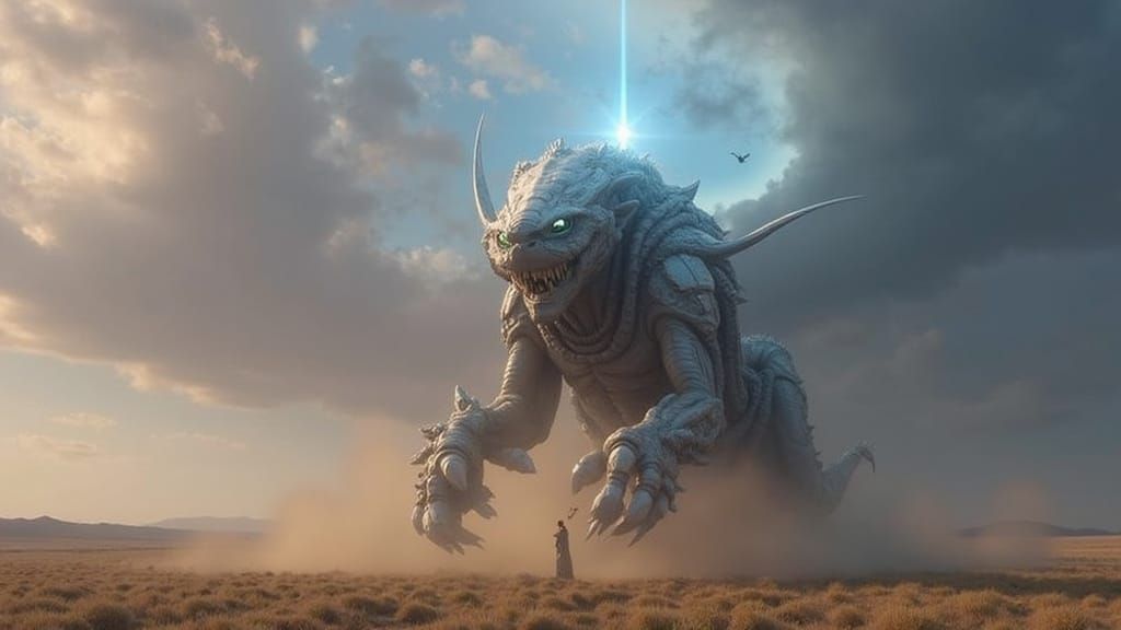 Surreal Cosmic Being Emits Radiant Energy and Love