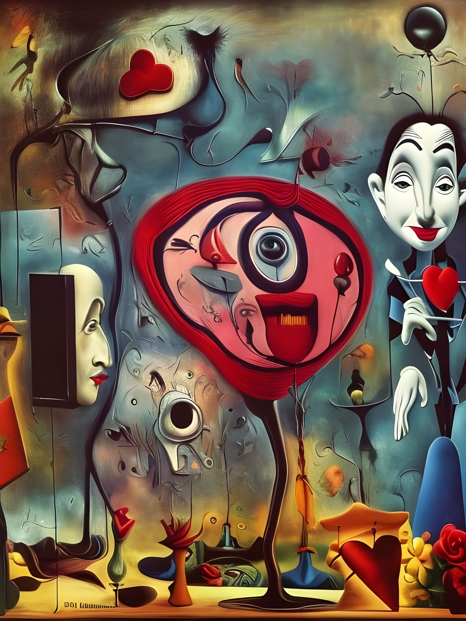 Abstract Opera Singers in a Detailed Surreal Dreamscape