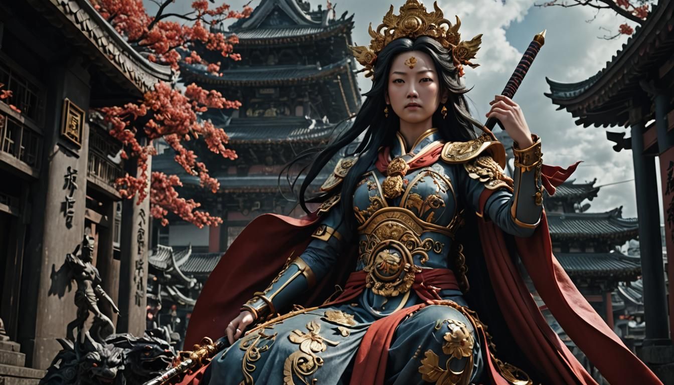 Ame-no-Uzume Statue: Photorealistic Digital Matte Painting