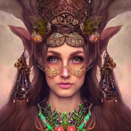 Detailed Portrait of a Forest Elf