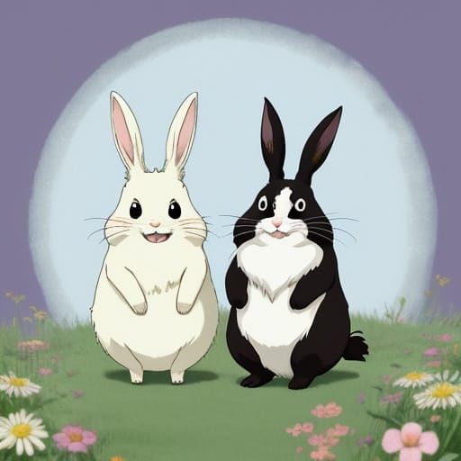 A happy, laughing bunny, Studio Ghibli