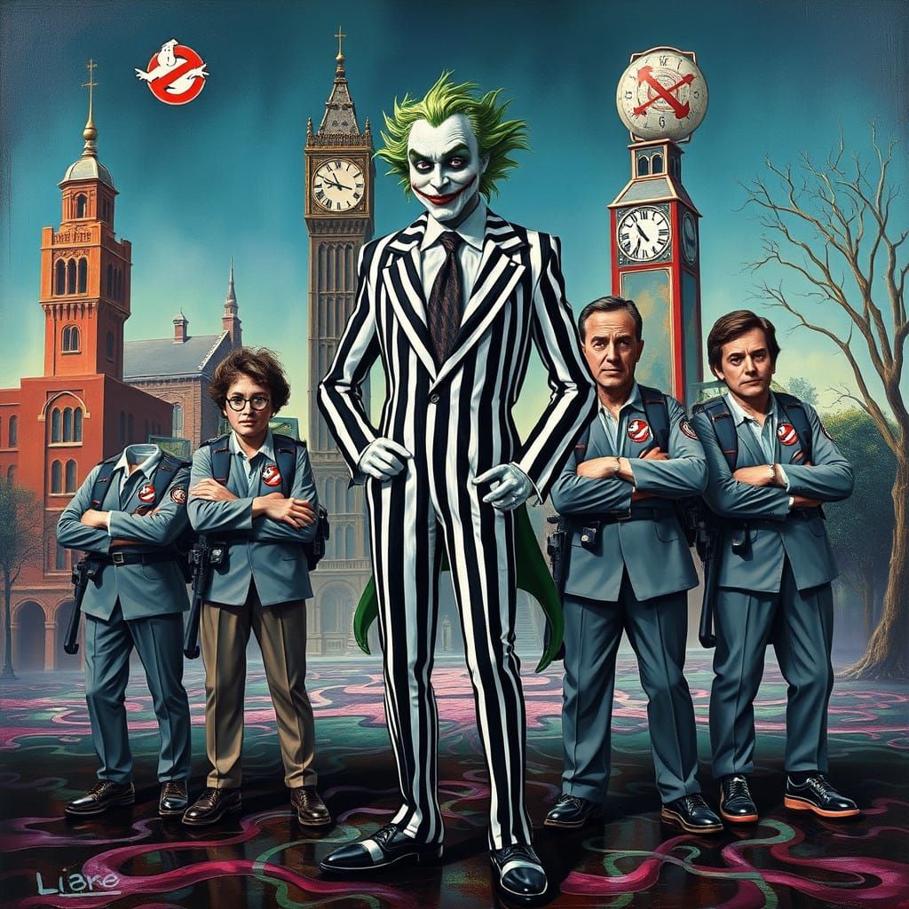 Surrealist Ghostbusters Team Unites with Beetlejuice in a Me...