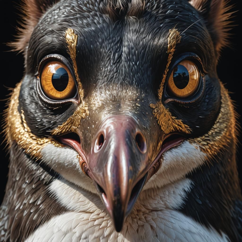 Shocked Metallic Face in Surreal Digital Painting