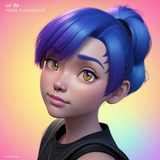 Girl and Man Conversation in Pixar Style