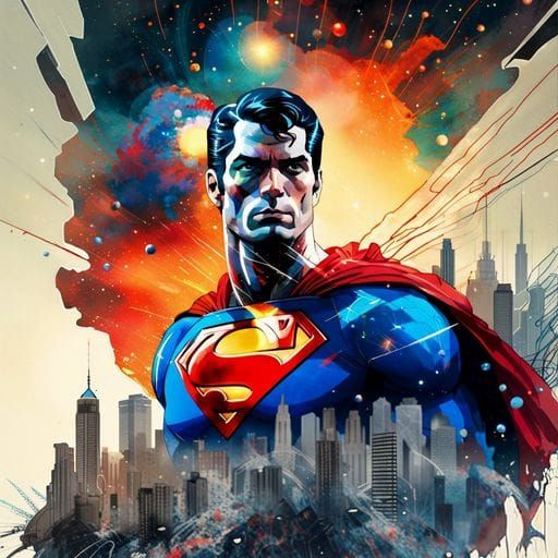 Double Exposure Superman Portrait