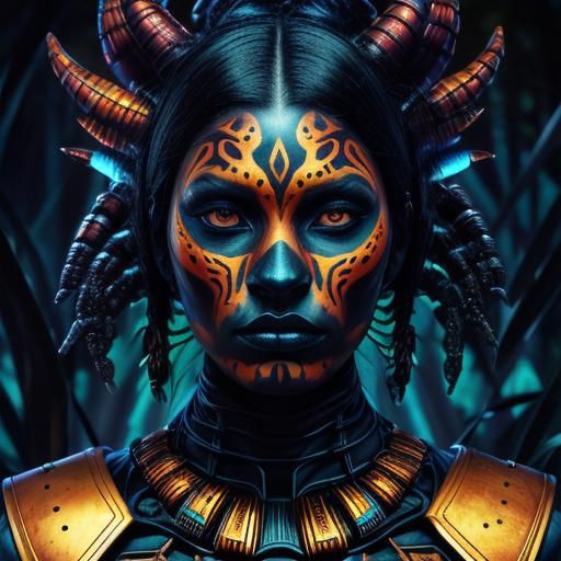 Jaguar-Robotic Queen of the Dark Forest: Hyperrealistic Spla...