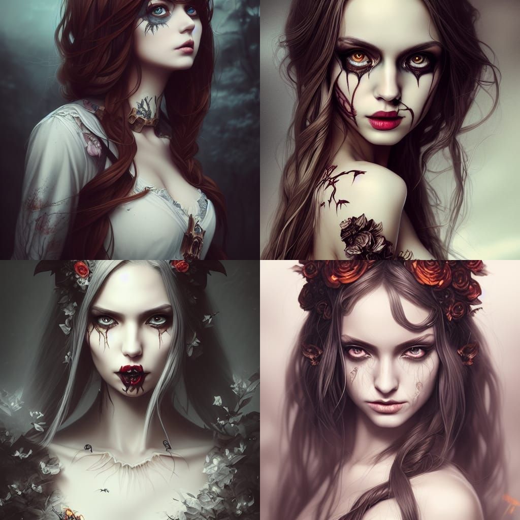 Woman in Halloween Dress Digital Illustration