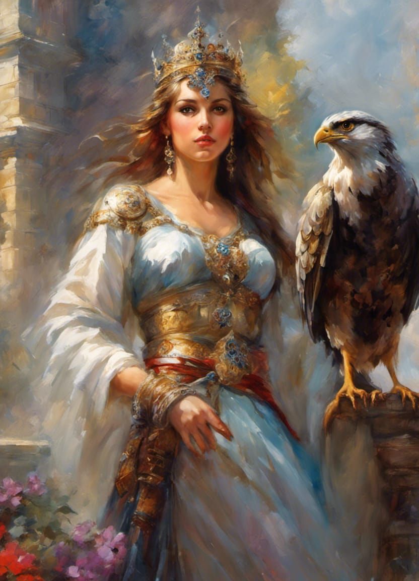 Princess with bird of prey
