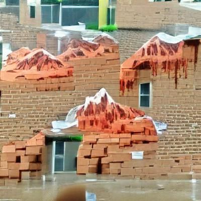 Mountains as Melted Brick Buildings