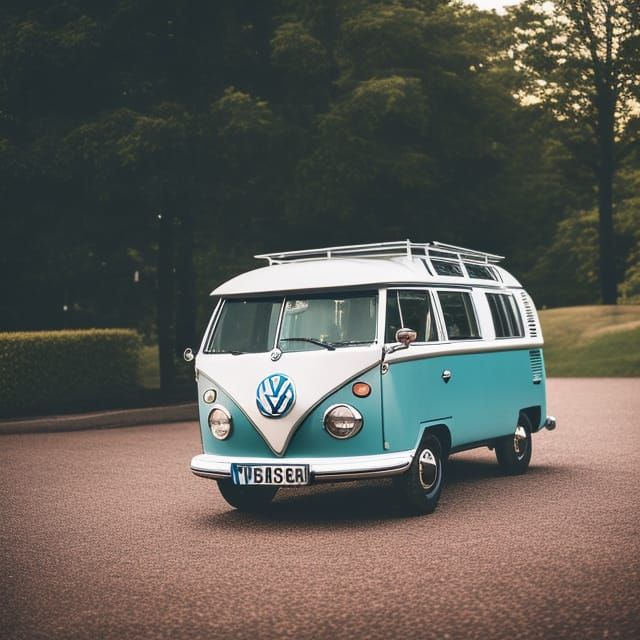 VW T1 in 1960s German City: Detailed Photography