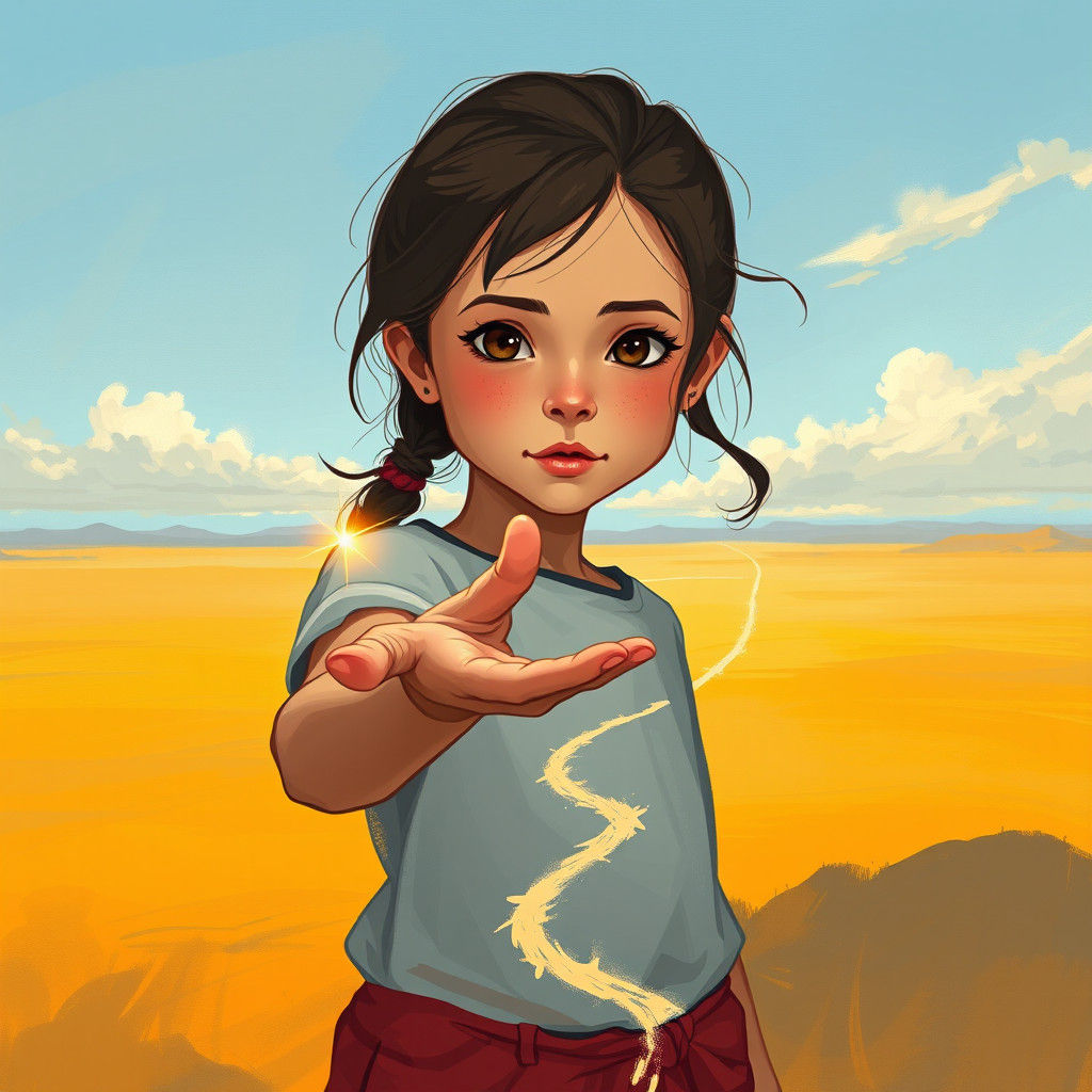 Girl Radiating Hope at Journey's Start