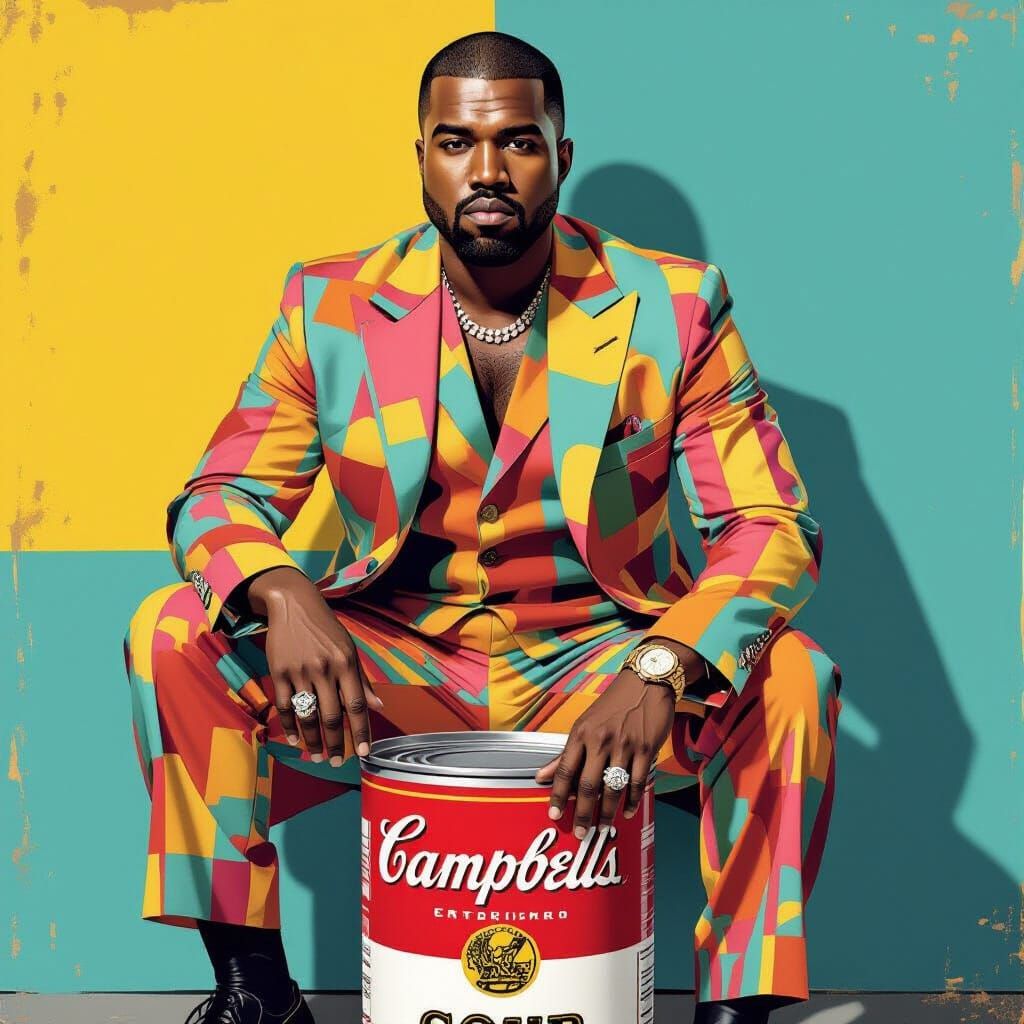Kanye West on Soup Can in Pop Art Style