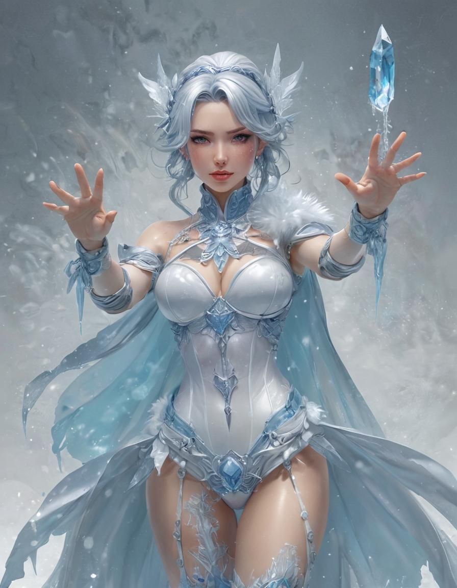 Ice Mage Portrait in Anime Art Style