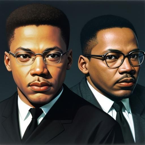 Malcolm X and Martin Luther King Portrait