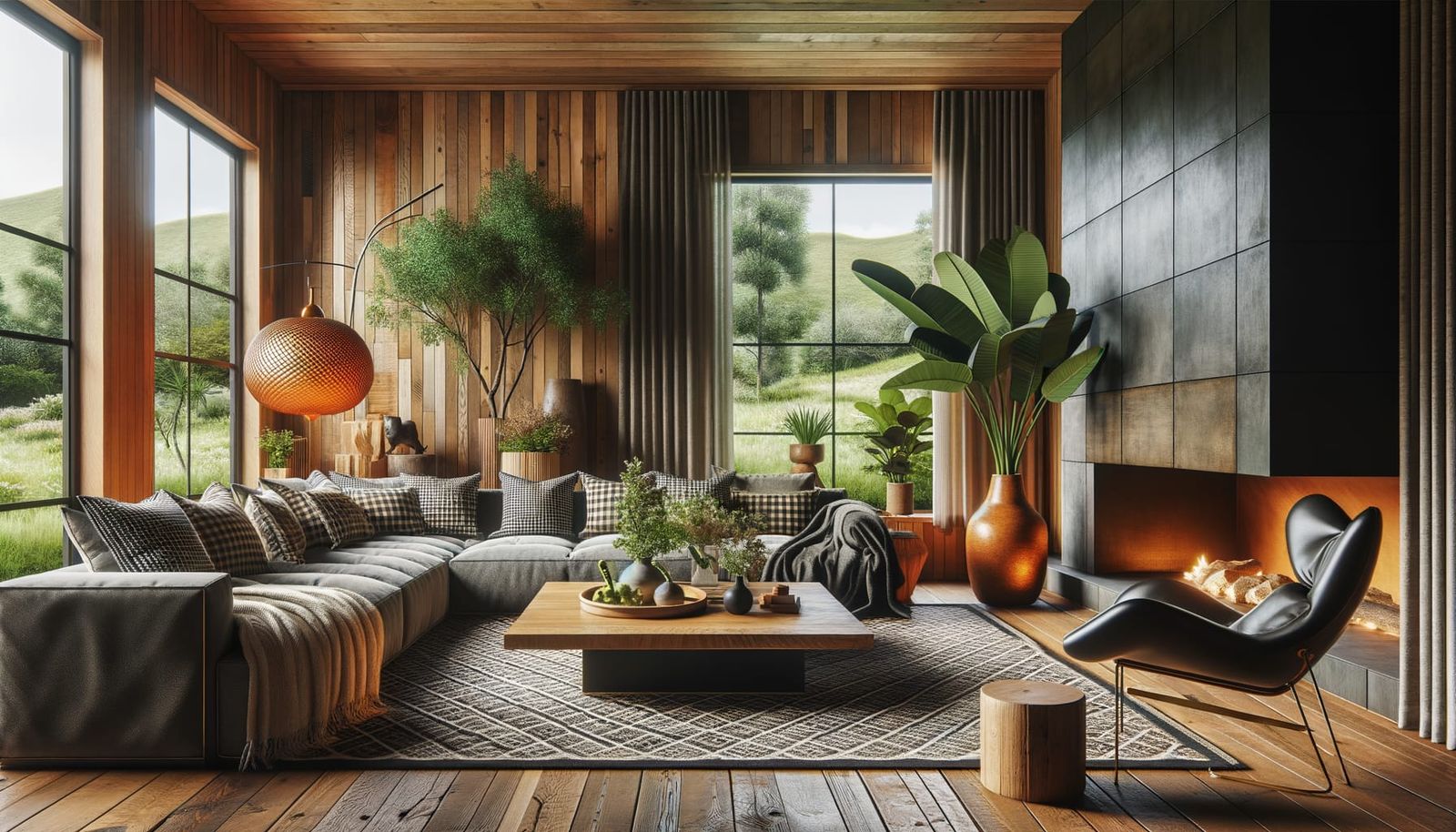 Cozy Living Room with Rustic Contemporary Style