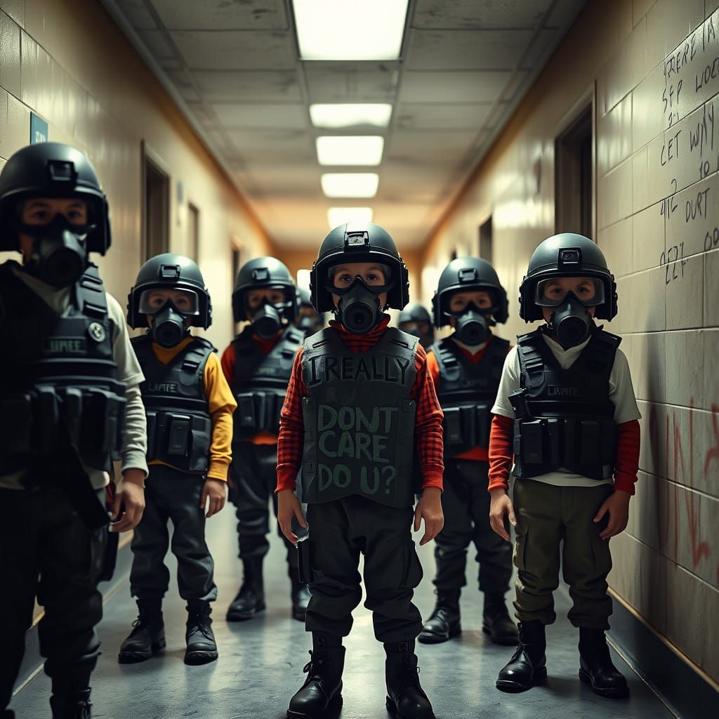 War-Torn Youth in School, Haunted by 'I REALLY DONT CARE DO....