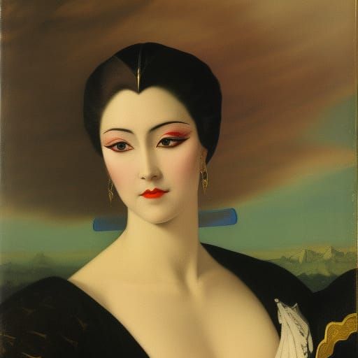 Vampire Lord Enjoys Onigiri, Classical Portrait