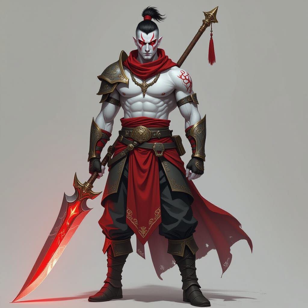 Yuan-Ti Warrior with Glowing Glaive