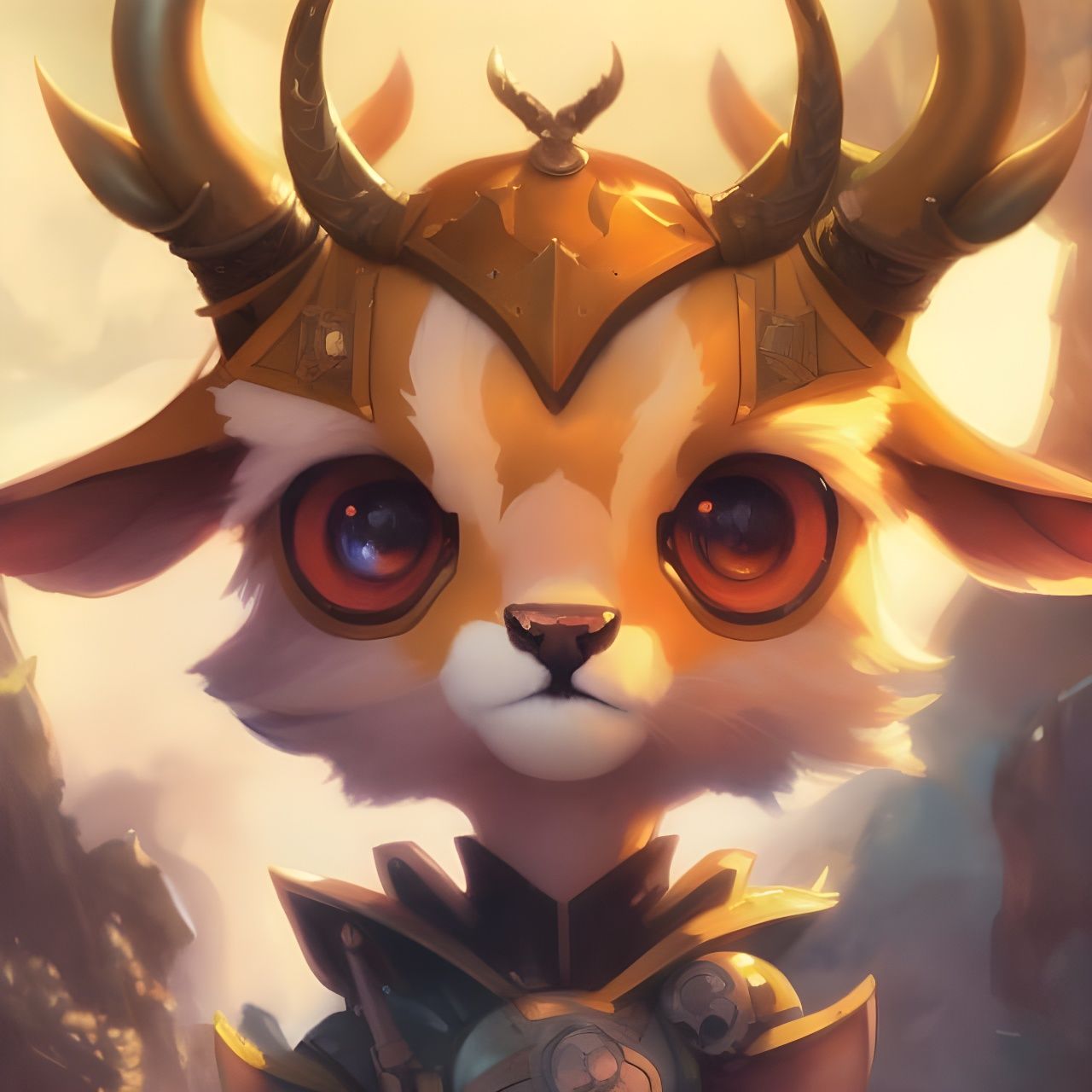Chibi Antelope Knight Paladin in Forest