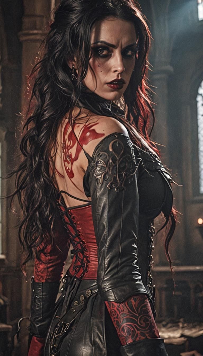 Heroic Fantasy Assassin in Cursed Church, Chiaroscuro