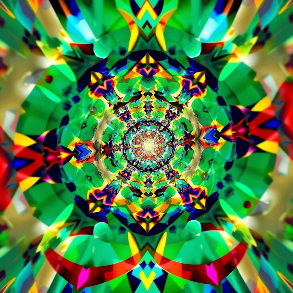 Surreal Infinity Landscape in Art Deco Cubist Style