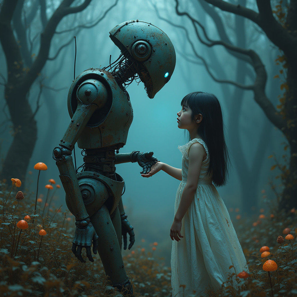 Robot's Eerie Intimacy: Matte Painting in Unreal Engine 5