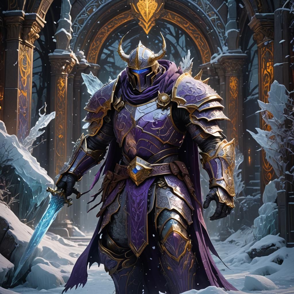 Detailed Ice Knight Concept Art in 8K