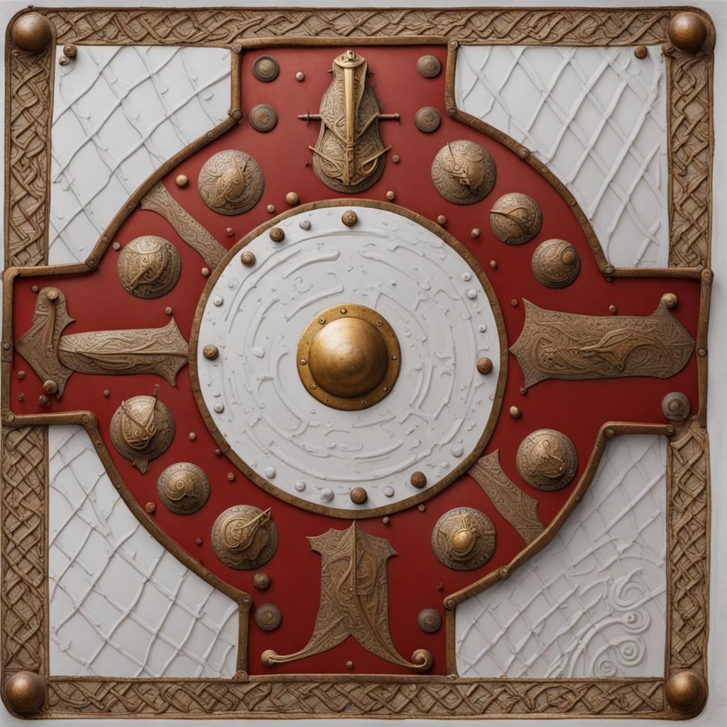 Armored Warriors with Serpent Pattern Shields