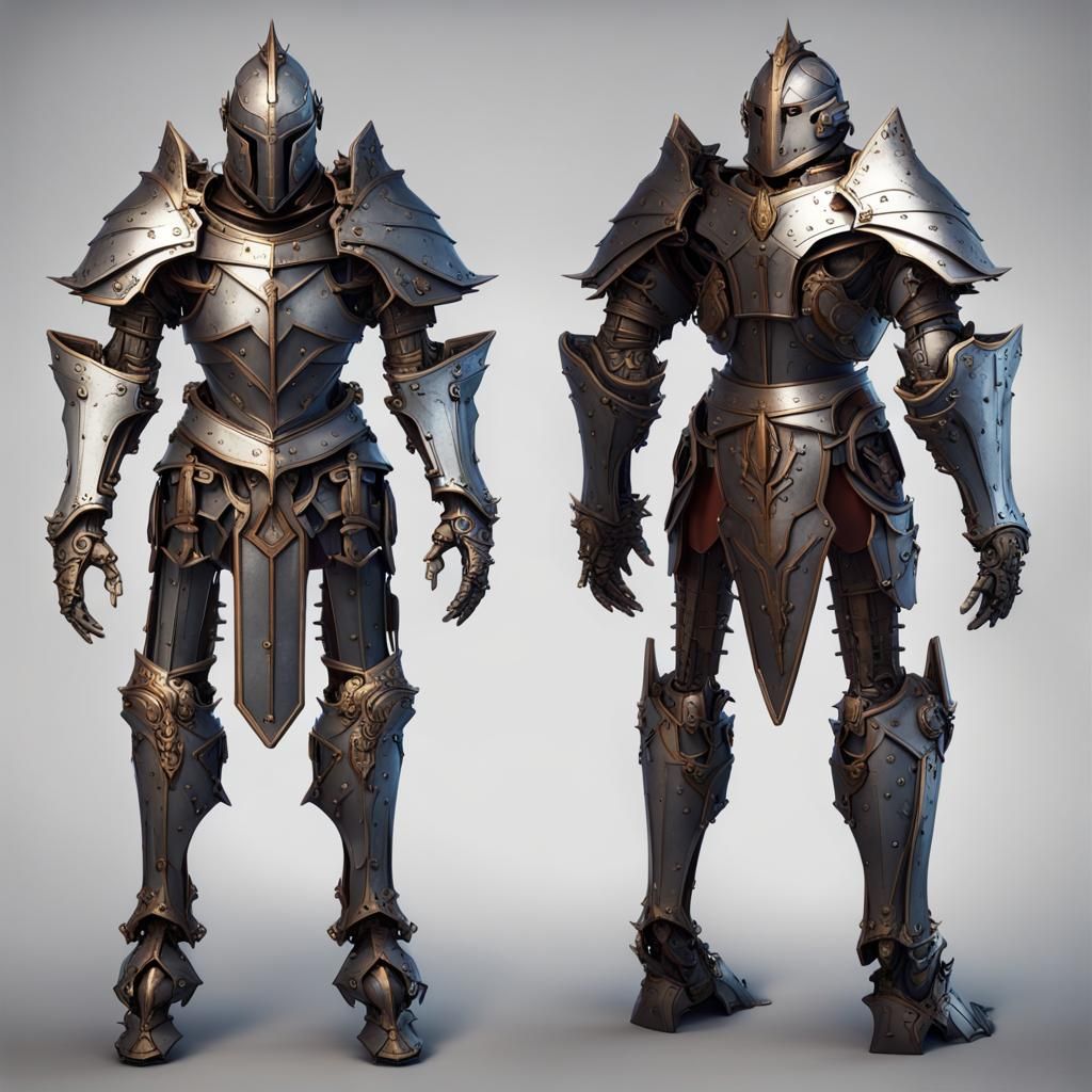 Fantasy Steel Knight: Detailed Mechanical Construct