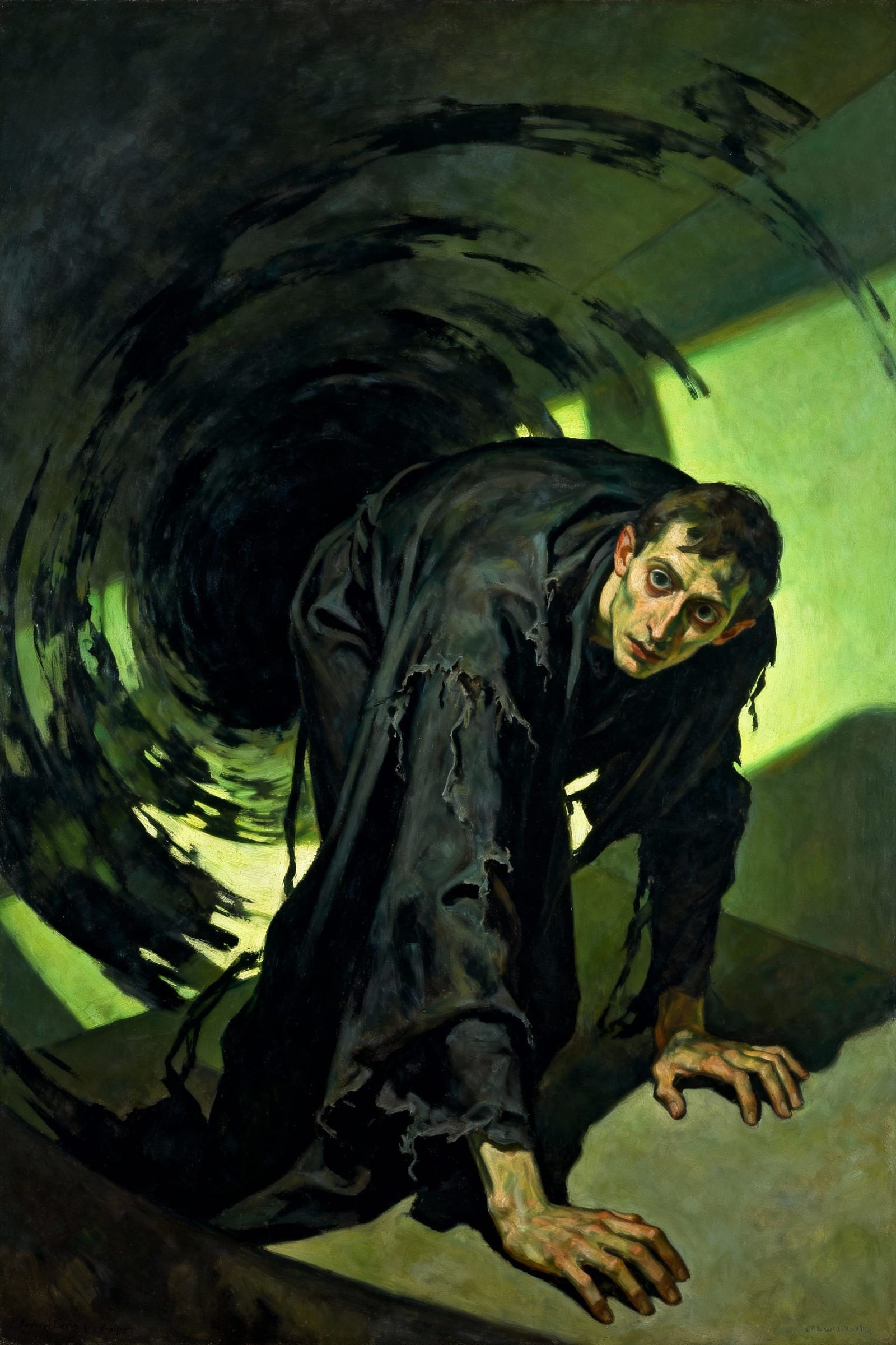 Guilt Personified in Surreal Shadow Vortex